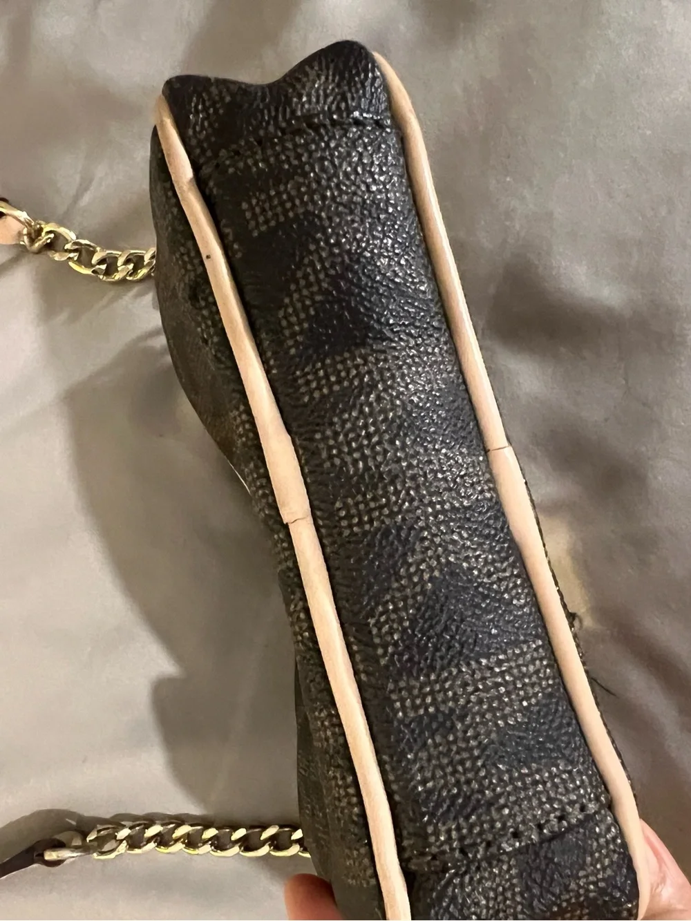 Michael Kors Brown and Tan Logo Crossbody Bag
